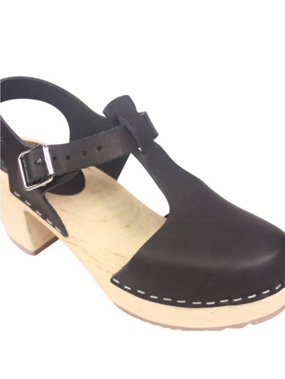 Lotta from Stockholm wooden Swedish clogs t bar 38 8